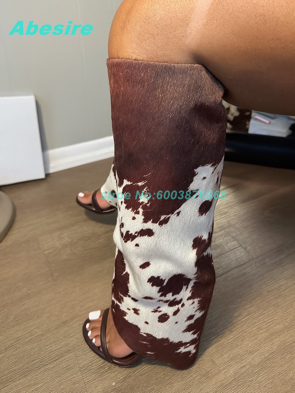 Cow Pattern Patchwork Suede Sa - огляд і ціна Women'S Fashion Boots