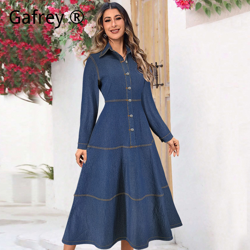 New Fashion Denim Jean Shirt D - огляд і ціна Belted Shirt Dress