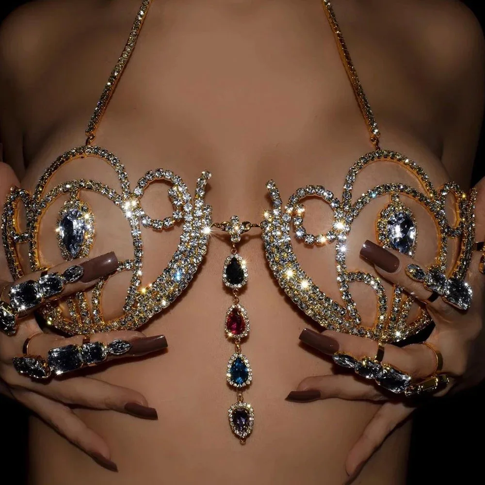 Luxury Rhinestone Bikini Bra G - огляд і ціна Women'S Fashion Harness