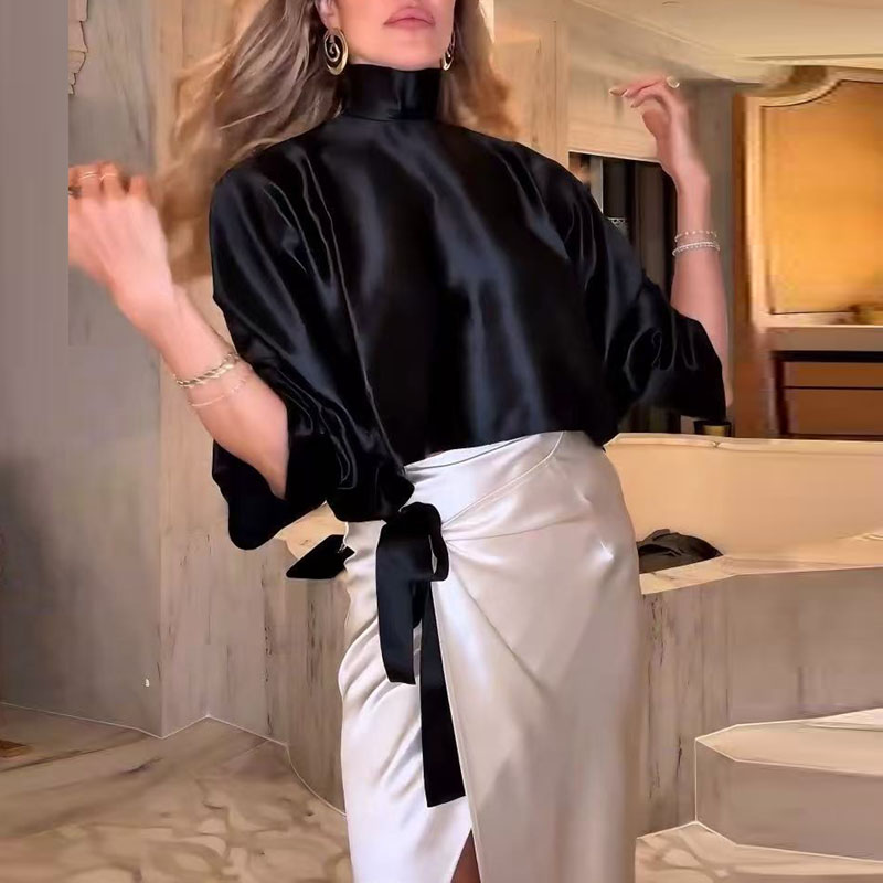 New Two Piece Set Elegant Turt - огляд і ціна Asymmetric Top Women