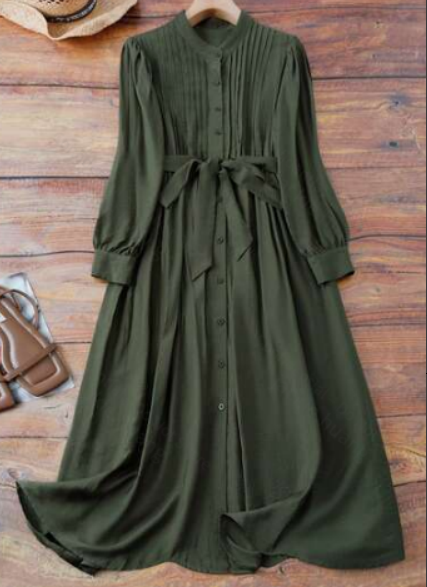 Plus size women's army green p - огляд і ціна Belted Shirt Dress