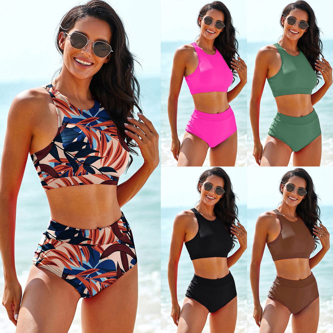 Woman Swimsuits Solid Color Ta - огляд і ціна Crop Top Women