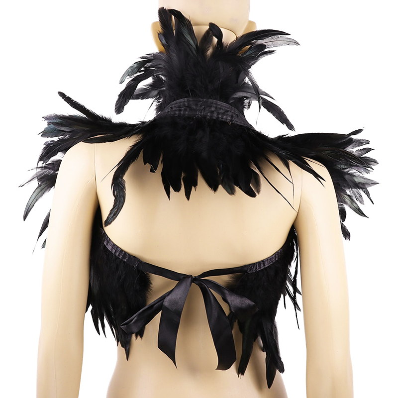 Black Natural Feather Shrug Sh - огляд і ціна Women'S Fashion Harness