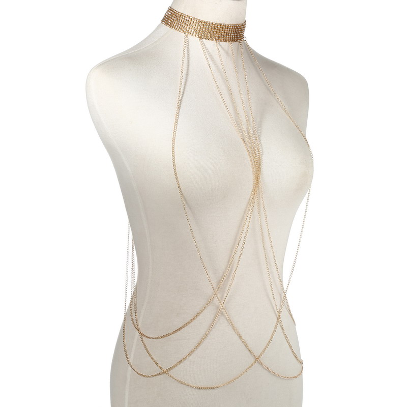 Gold Color Body Chain Women  R - огляд і ціна Women'S Fashion Harness
