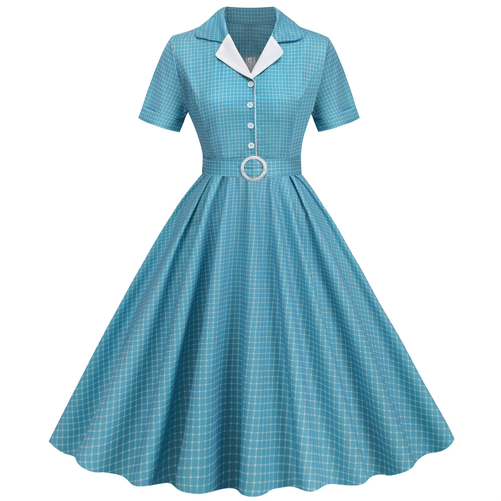 Plaid Vintage Office Summer Dr - огляд і ціна Women'S Fashion From The 60S