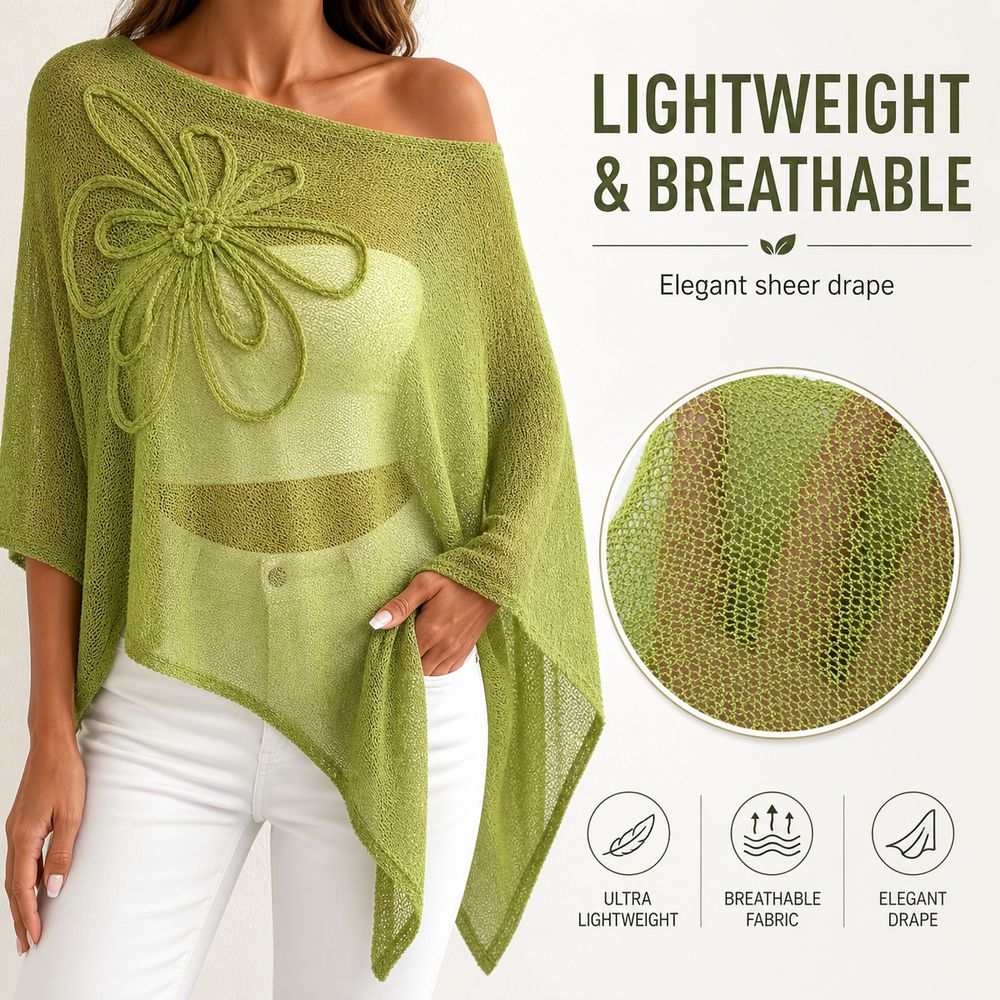 Stylish Off Shoulder Poncho To - огляд і ціна Asymmetric Top Women