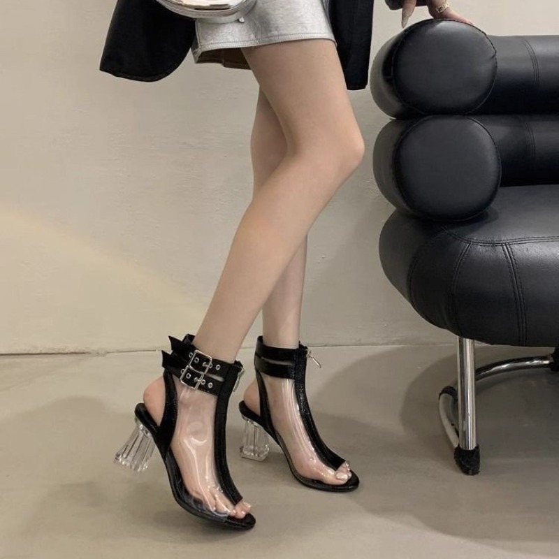 Crystal Heel Zip Sandals Summe - огляд і ціна Women'S Fashion Belts